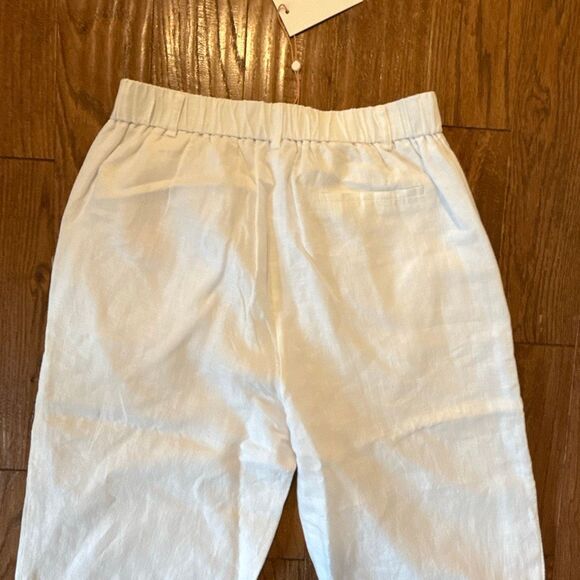Quince NWT white 100% linen trouser pleat pant lined 6 - Picture 13 of 16